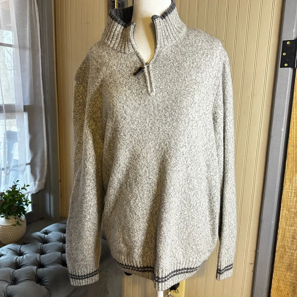 Daniele Blasi Mens XL Italian Wool Blend Quarter Zip Sweater Gray Made In Italy